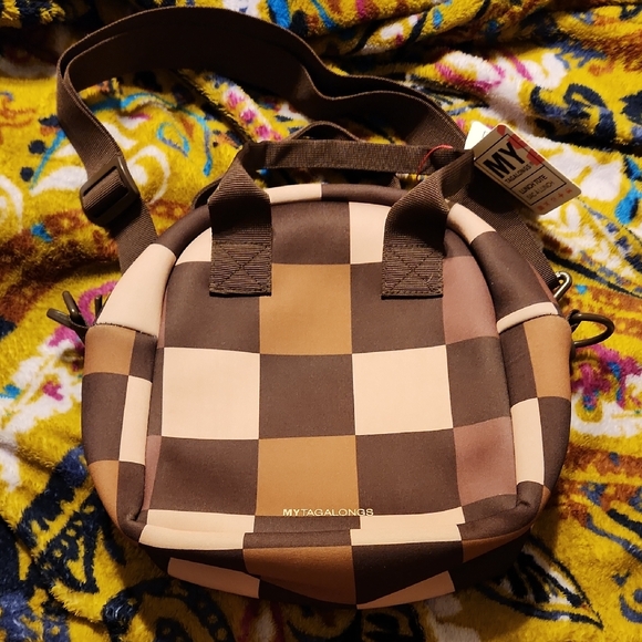 FINAL PRICE NWT My Tagalongs Checkered Neoprene Lunch Tote - Picture 1 of 6